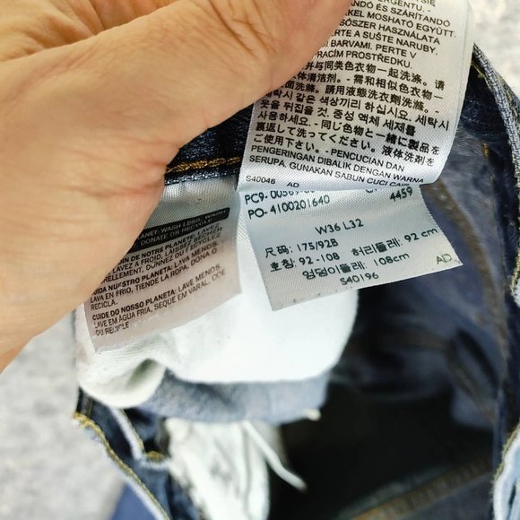 Levis Baggy Jeans Men 36x29 (32) 569 Loose Straight Skater Dark Faded Distressed - Picture 6 of 7